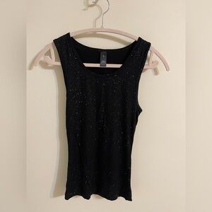 Black Sparkle Sleeveless Top